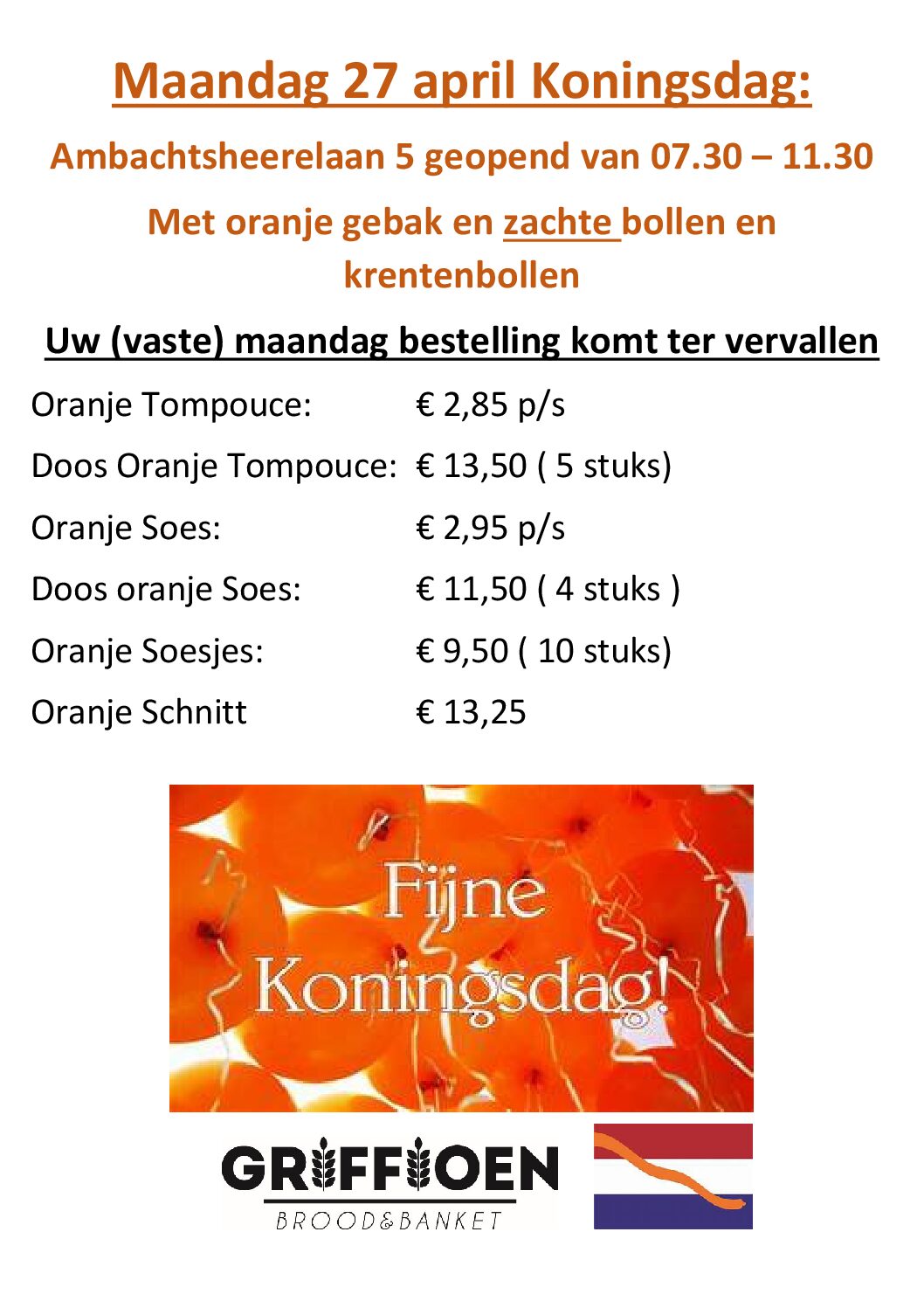 Griffioenbroodbanket - Sinterklaas flyer 2025